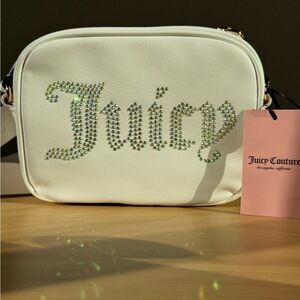 Juicy Couture White Crystal Studded Crossbody Bag